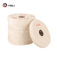 150mm white 100% Muslin cotton buffing wheel with for polishing metal steel